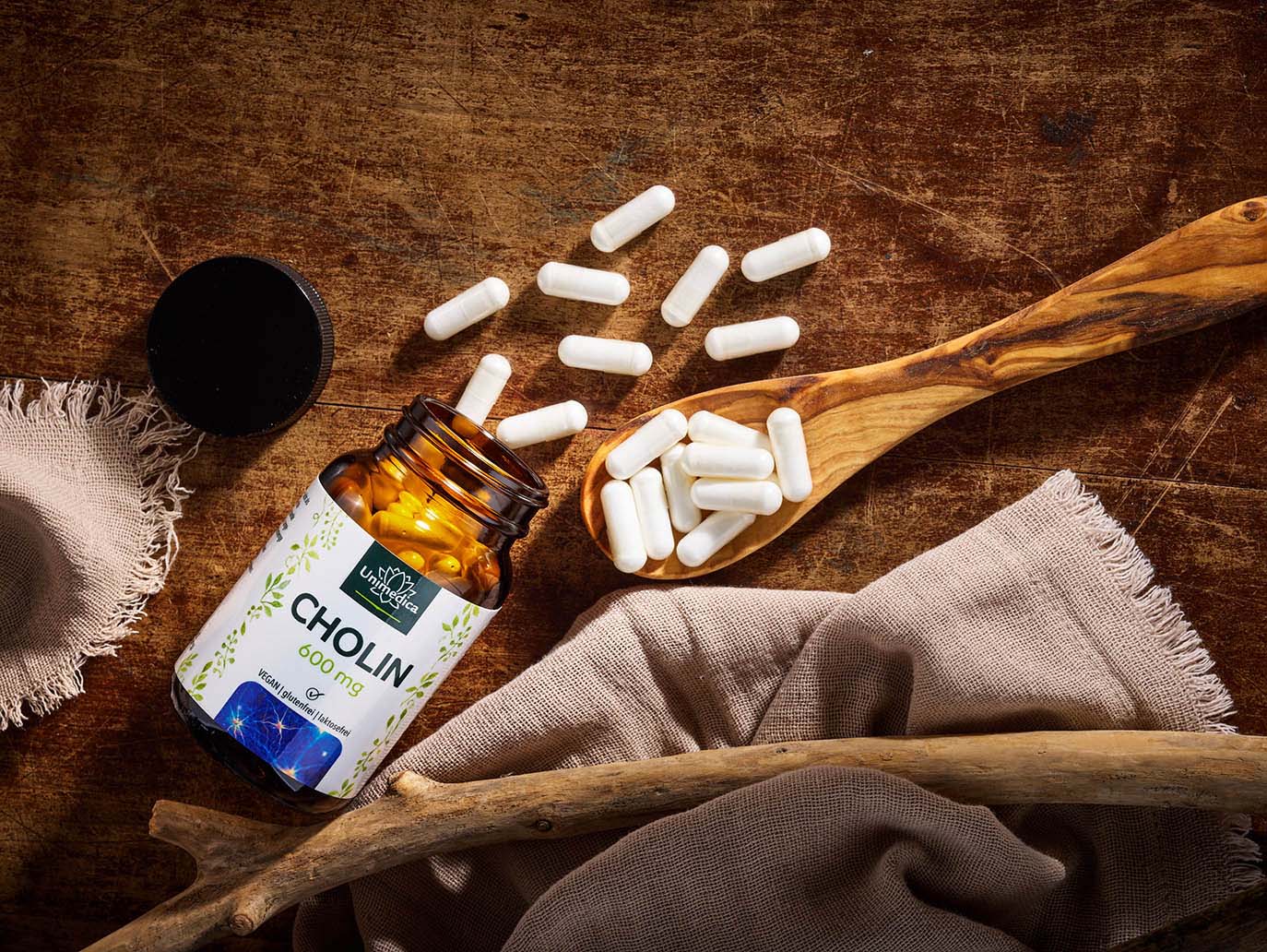 Choline Bitartrate - 600 mg choline per daily dose (2 capsules) - 360 capsules - from Unimedica